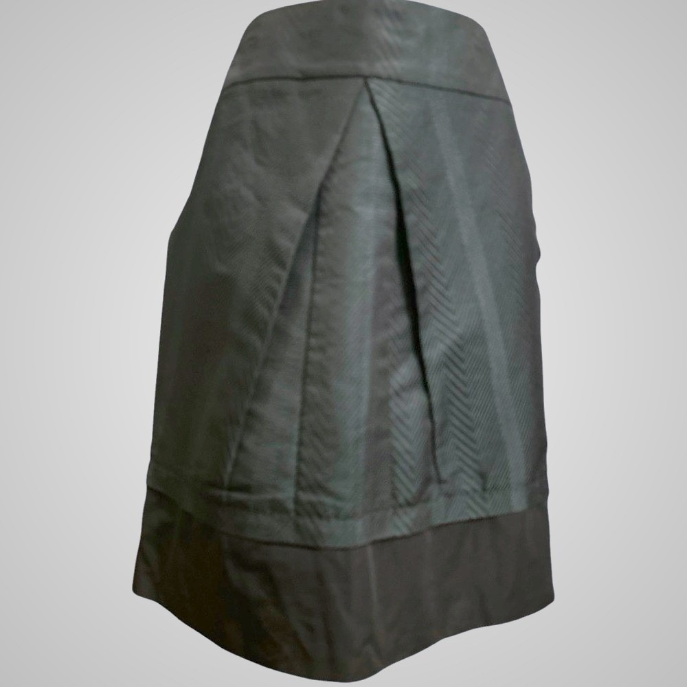 BCBG Max Azria Jaime Herringbone Pencil Skirt Green/Black Size 0 Y2K